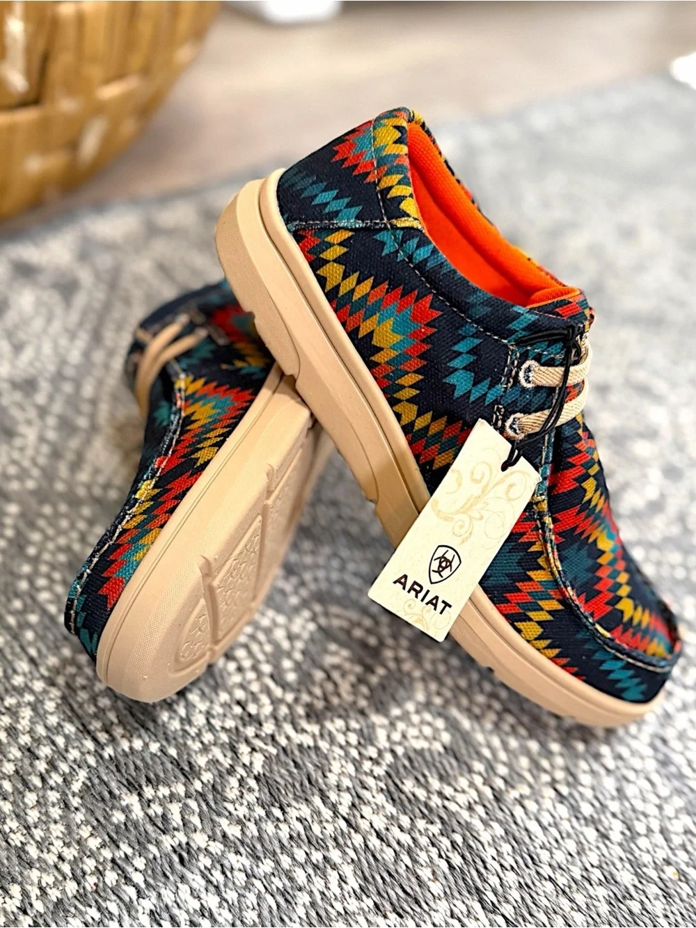 New Ariat Kids' Multicolor Aztec Slip-On Shoes Hilo New with tags size 3